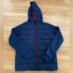 Mini Boden navy hooded light weight puffer jacket boys 15-16